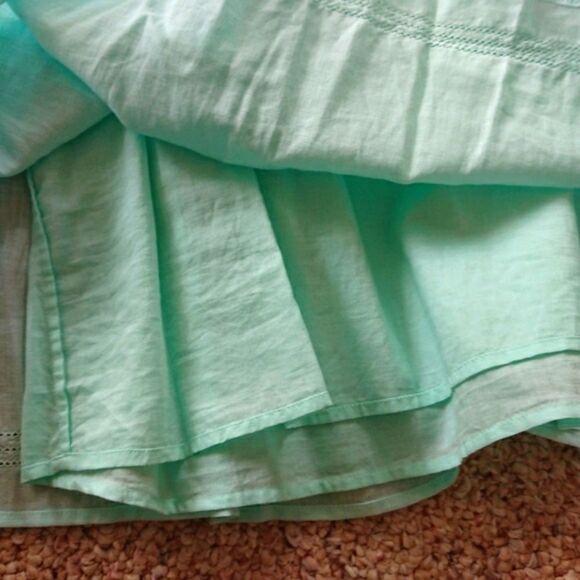 Vineyard Vines teal blue Flutter sleeve boho tassels dress - Picture 8 of 11